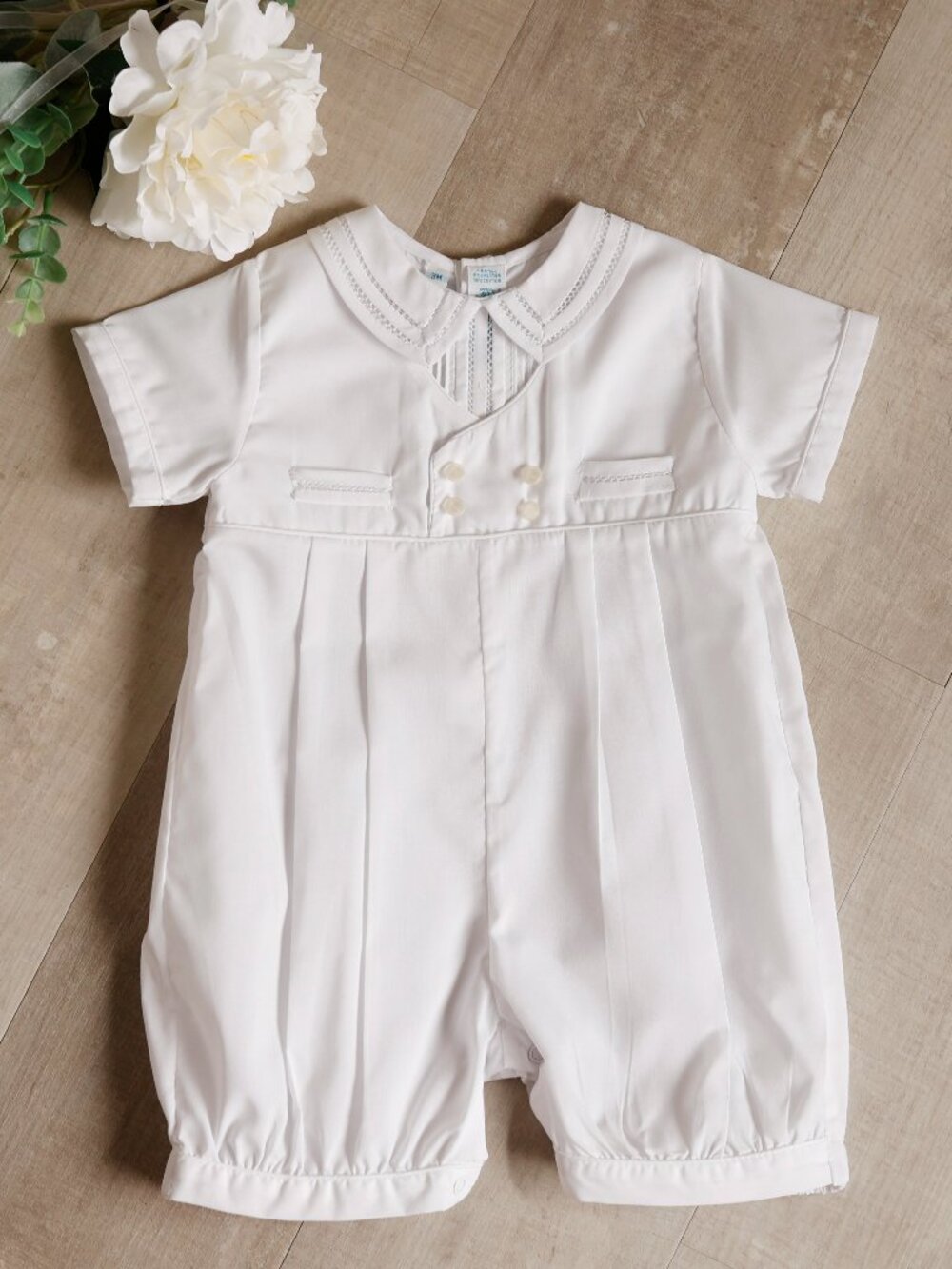 Boy's White Heirloom Romper Feltman Brothers Special Occasion 3 Months NWT